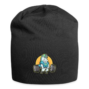Einhorn Gym Fitness Gewichte Workout Geschenk - Jersey-Beanie - Schwarz - Vorne