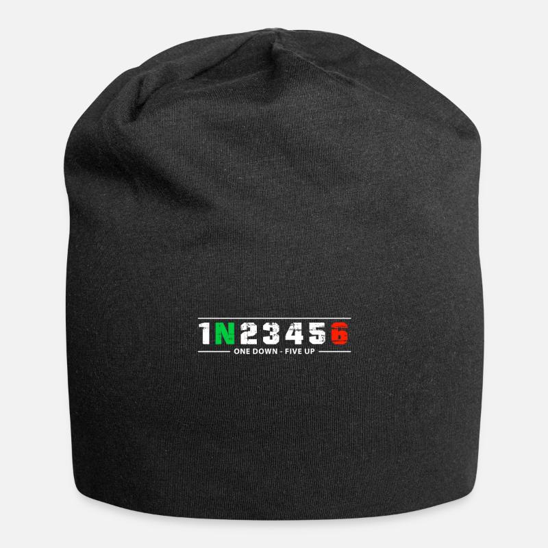 Motorcycle gears shift pattern - motorcycle gears - Jersey Beanie - black
