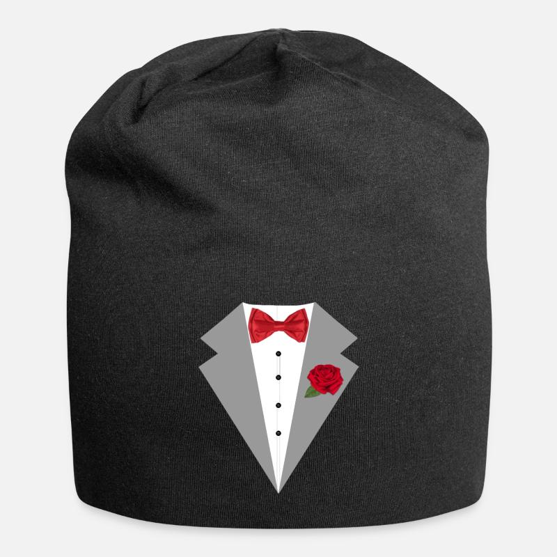Hochzeit - Jersey-Beanie - Schwarz