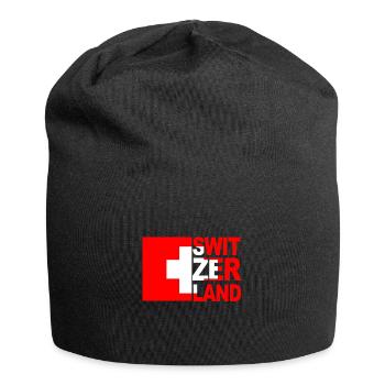 Schweiz Logo - Jersey-Beanie - Schwarz - Vorne