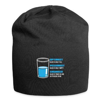 Engineer Engineering Optimist Pessimist Gift - Jersey Beanie - black - Front