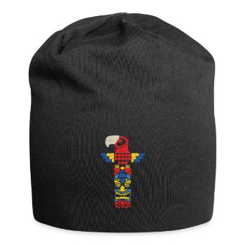 Papagei Indianer Maya Inca Geschenk Marterpfahl - Jersey-Beanie - Schwarz - Vorne