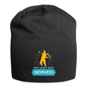 Tennis Lustiger Spruch Sport Geschenkidee - Jersey-Beanie - Schwarz - Vorne