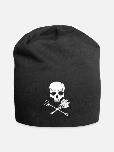 Totenkopf Mistgabel - Jersey-Beanie - Schwarz