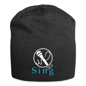 I love to sing gift saying - Jersey Beanie - charcoal grey - Front