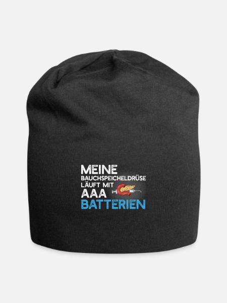 Insulin Diabetes Zucker Krank Spritze Batterien - Jersey-Beanie - Schwarz