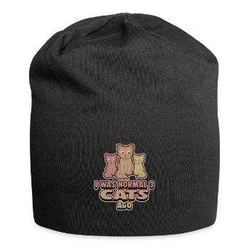 Cats cat lady trois chats fous cadeau - Bonnet en jersey - noir - Devant