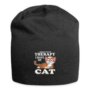 Katze - Jersey-Beanie - Schwarz - Vorne