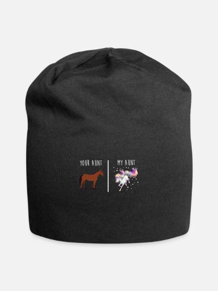 Your Aunt My Aunt Pferd Einhorn T-Shirt - Jersey-Beanie - Schwarz