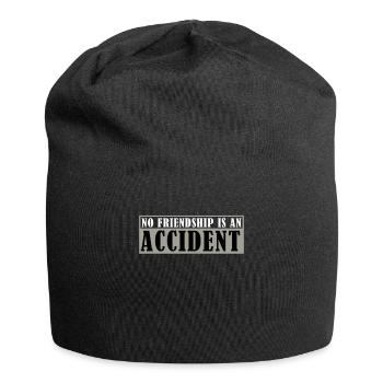 cool funny sayings !! black and white - Jersey Beanie - black - Front