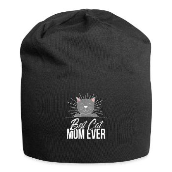 Cat Cats Best Cats Mum Gift Geek - Jersey Beanie - black - Front