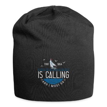 The Sea Is Calling And I Must Go - Jersey Beanie - black - Front