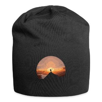 Gipfelstürmer Bergsteiger Geschenk Wandern Alpen - Jersey-Beanie - Schwarz - Vorne