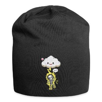 Lightening Gift Storm Thunderstorm Comic Party - Jersey Beanie - black - Front