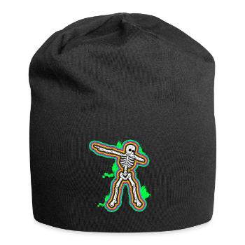 80er Neon Dab Dabbing Skelett 80s 80er Dab Tanz - Jersey-Beanie - Schwarz - Vorne