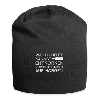 Wein - Jersey-Beanie - Schwarz - Vorne