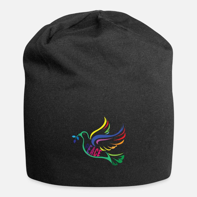Friedenstaube - Jersey-Beanie - Schwarz