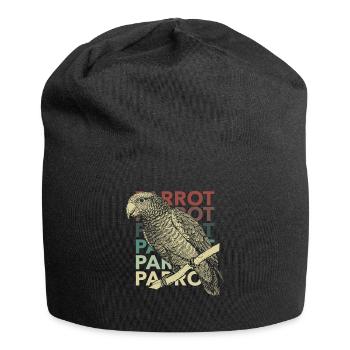 alter Stil Papagei Design Geschenk - Jersey-Beanie - Schwarz - Vorne