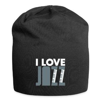 I love jazz piano kids gift christmas - Jersey Beanie - black - Front