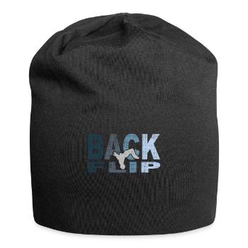 Backflip, silhouette, gift, sport, acrobatics - Jersey Beanie - black - Front