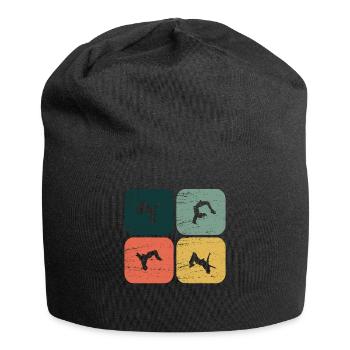 BackFlip, Salto, Turnen, Parkour, Geschenk, Fun - Jersey-Beanie - Schwarz - Vorne