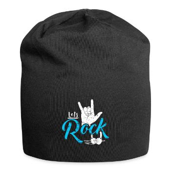 Let's rock birthday kids gift music - Jersey Beanie - black - Front