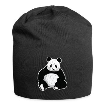 Großer Panda Giant Panda - Jersey-Beanie - Schwarz - Vorne