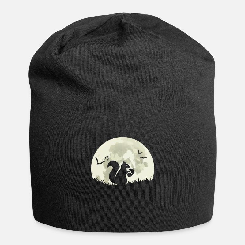 Eichhörnchen Mond Fledermaus - Jersey-Beanie - Schwarz