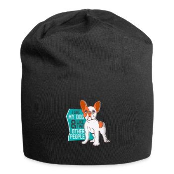 I like my dog, I like my dog - Jersey Beanie - black - Front