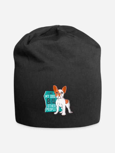 I like my dog, I like my dog - Jersey Beanie - black