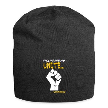 Procrastination unites tomorrow - Jersey Beanie - charcoal grey - Front