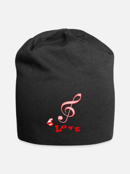 Modern clef treble clef - Jersey Beanie - black