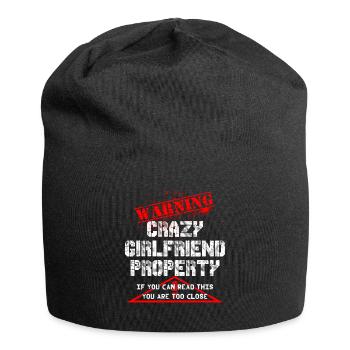Crazy Girlfriend Property warning - Jersey Beanie - black - Front