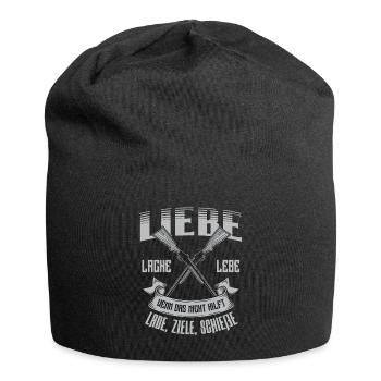 Jäger Shirt · Jagd · jagen · liebe · lache · lebe - Jersey-Beanie - Schwarz - Vorne