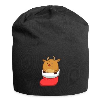Rentier Christmas - Jersey-Beanie - Schwarz - Vorne