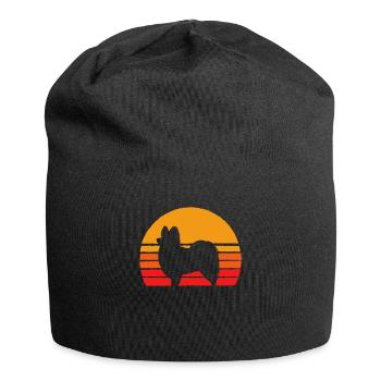 Papillon Sunset - Retro Dog Tshirts - Jersey Beanie - black - Front