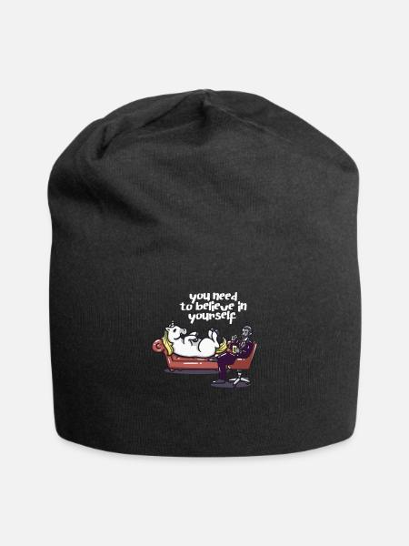 Licorne fou psychologue cadeau drôle drôle - Bonnet en jersey - noir