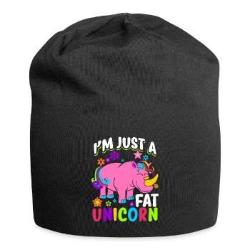 Rhino I'm Just a Fat Unicorn Gift - Jersey Beanie - black - Front