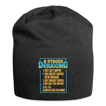 6 Stufen des Debuggings Geek Programmierer Nerd - Jersey-Beanie - Schwarz - Vorne