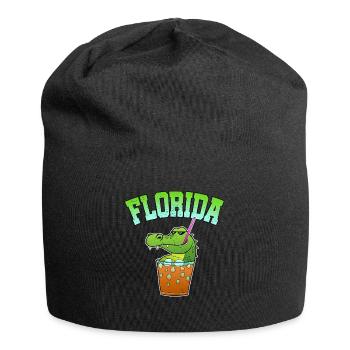 Florida Alligaor Crocodile Cocktail Vacances à l'alcool - Bonnet en jersey - noir - Devant