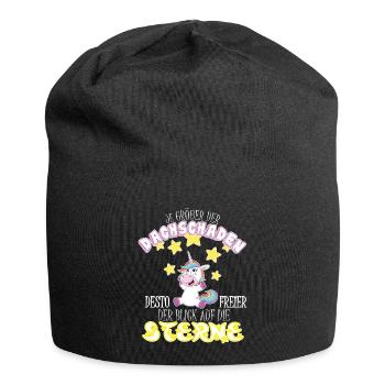 Dachschaden Einhorn - Jersey-Beanie - Schwarz - Vorne