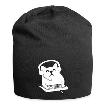 Gamer Katze Computer Zocker lustiges Gaming Shirt - Jersey-Beanie - Schwarz - Vorne