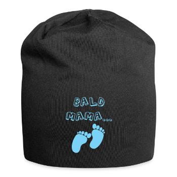 Bald Mama Baby Geburt Junge Schwangerschaft - Jersey-Beanie - Schwarz - Vorne