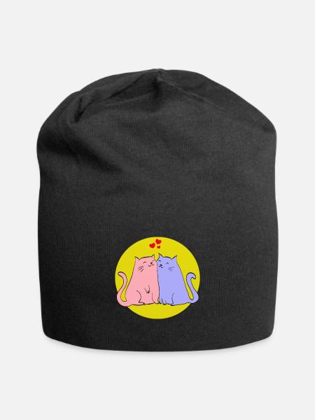 cats - Jersey Beanie - black