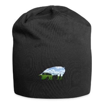 Cooles Schwein Motiv als Geschenkidee - Jersey-Beanie - Schwarz - Vorne