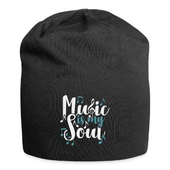 Music is my soul gift children choir - Jersey Beanie - black - Front
