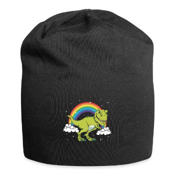 T-Rex Tyrannosaurus Rex Dinosaur Rainbow - Jersey Beanie - black - Front