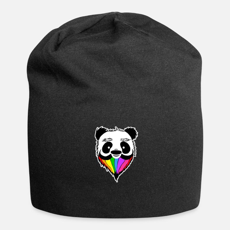 Panda Schwule Lesben Gaypride Bär Bart - Jersey-Beanie - Schwarz