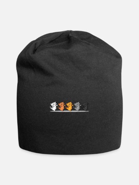 Linie tanzende Katze - Jersey-Beanie - Schwarz