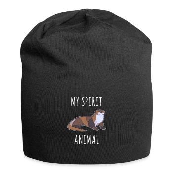Otter Spirituelles Tier - Jersey-Beanie - Schwarz - Vorne